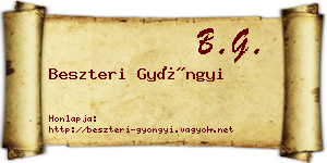 Beszteri Gyöngyi névjegykártya