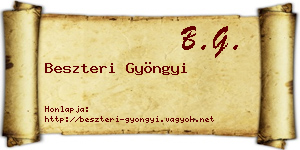 Beszteri Gyöngyi névjegykártya